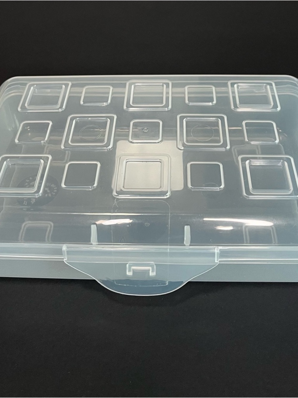 Clear Plastic Storage Box - Square Pattern Lid